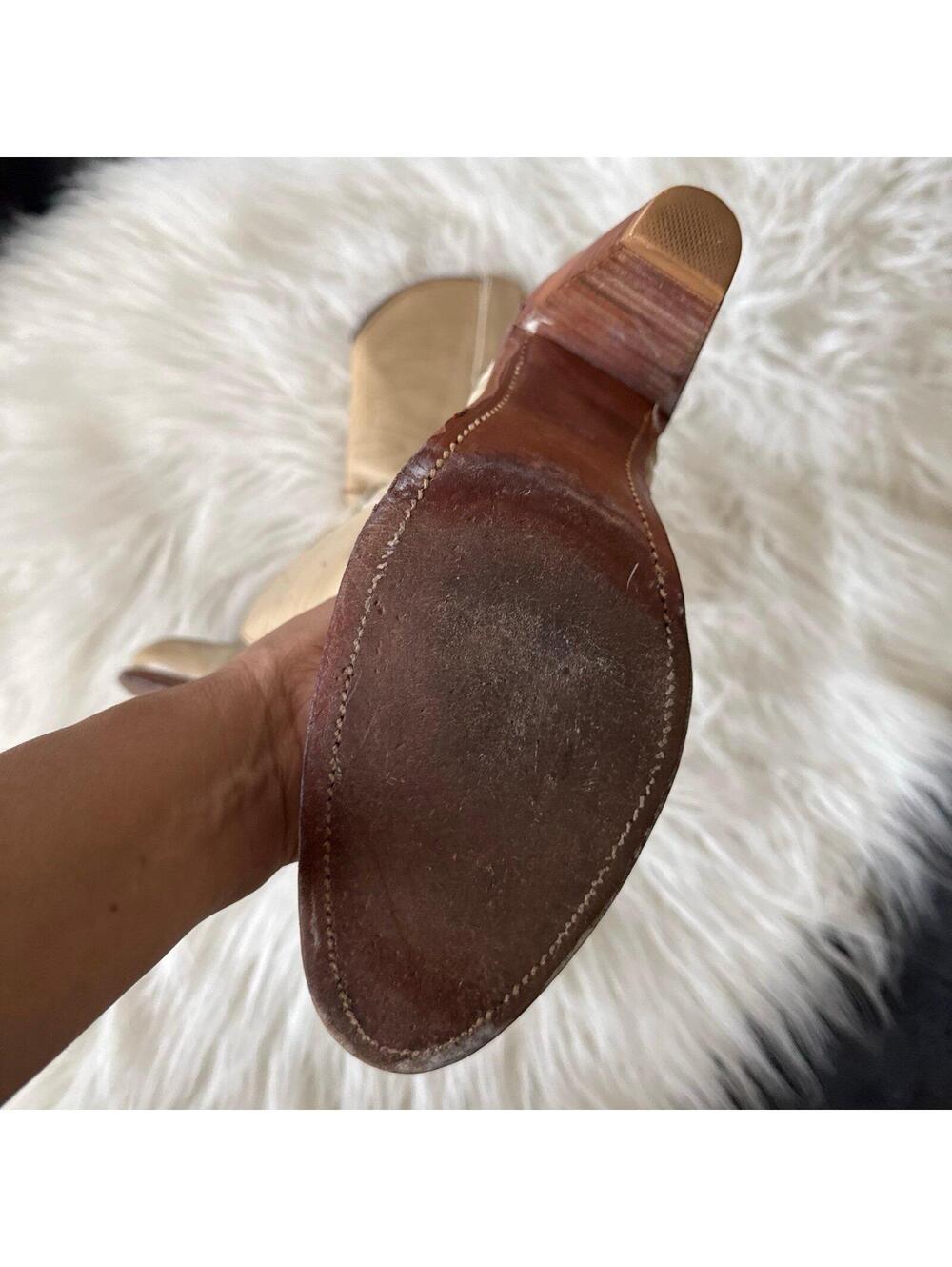 Frye Beige Leather Western Ankle Boots - Picture 5 of 6
